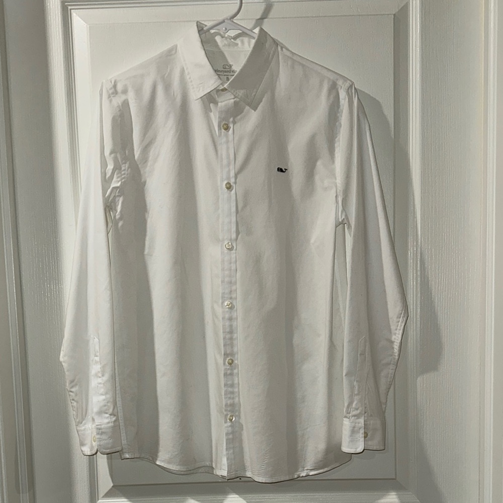 Vineyard Vines White Button-Down Shirt - Picture 3 of 8